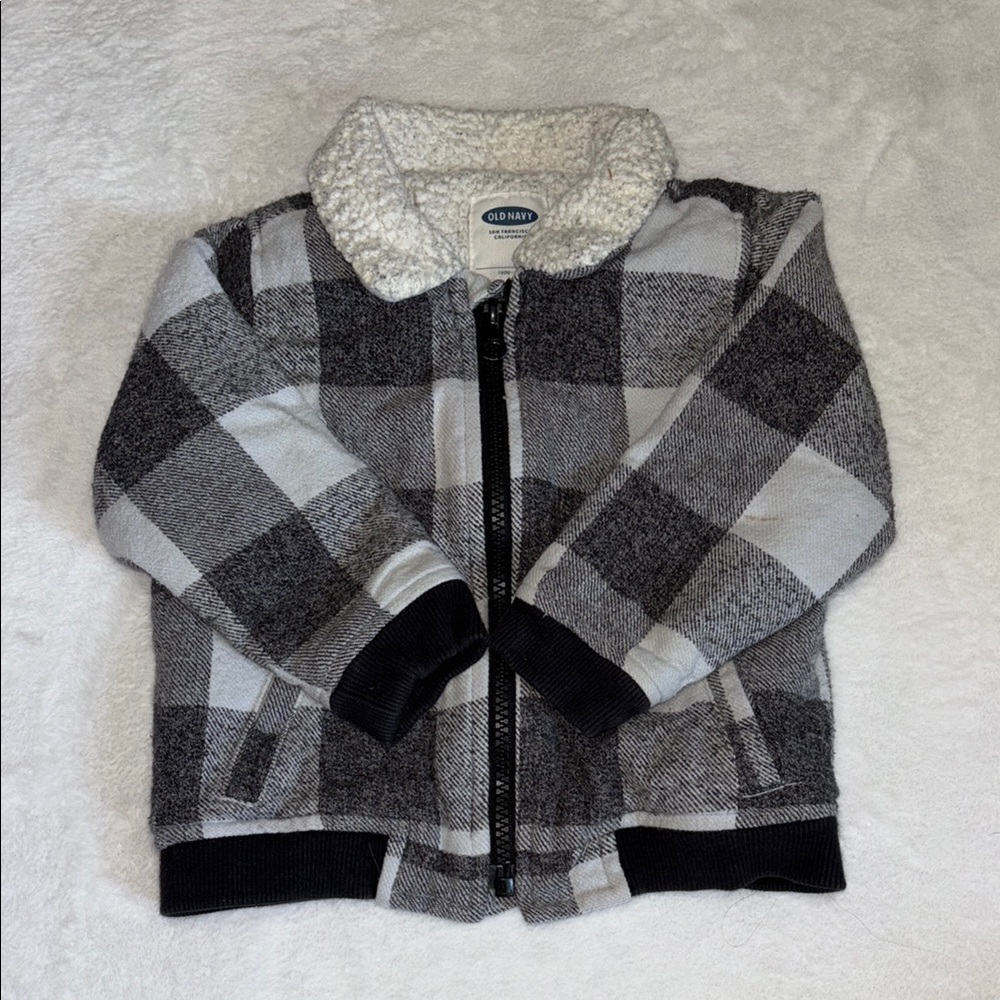 Old Navy Black and White Plaid Kids Jacket
